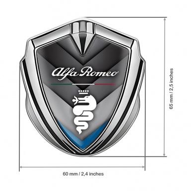 Alfa Romeo Metal Emblem Self Adhesive Silver Blue Segment Dragon Logo