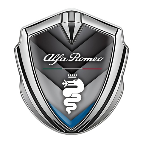 Alfa Romeo Metal Emblem Self Adhesive Silver Blue Segment Dragon Logo