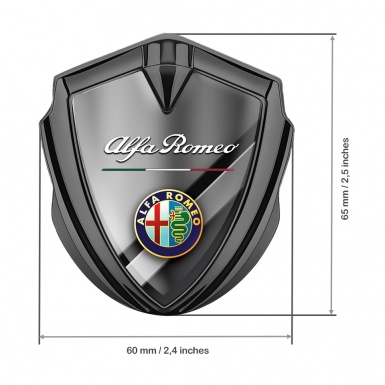 Alfa Romeo Trunk Emblem Badge Graphite Crosswise Color Logo Design