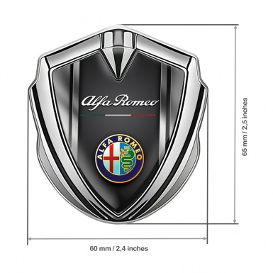 Alfa Romeo Trunk Metal Emblem Badge Silver Color Logo Metallic Effect