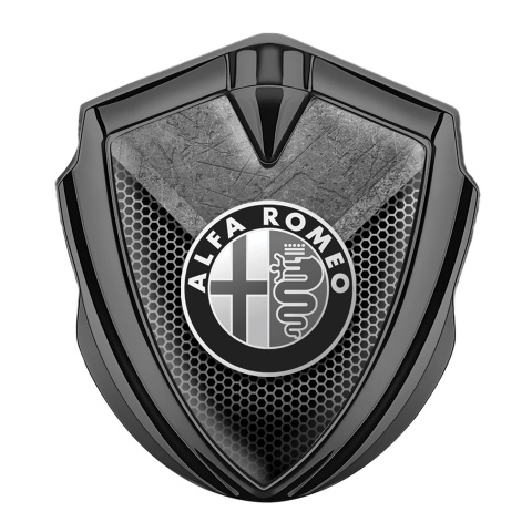 Alfa Romeo Bodyside Badge Self Adhesive Graphite Monochrome Logo Design
