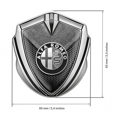 Alfa Romeo Bodyside Badge Self Adhesive Silver Monochrome Logo Design