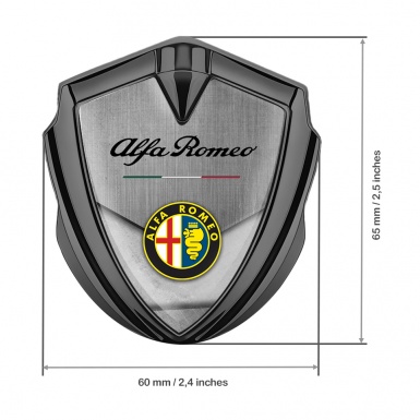 Alfa Romeo Trunk Metal Emblem Graphite Italian Flag Color Logo Design