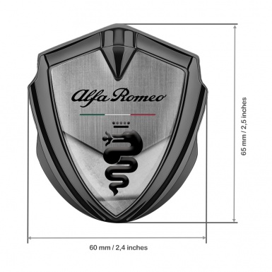 Alfa Romeo 3D Car Metal Emblem Graphite Block Black Dragon Logo Edition