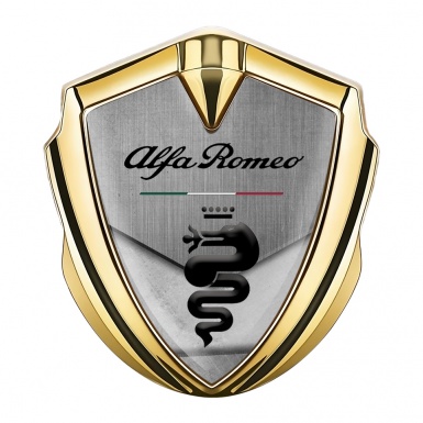 Alfa Romeo 3D Car Metal Emblem Gold Block Black Dragon Logo Edition