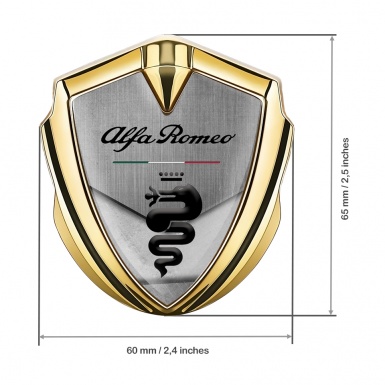 Alfa Romeo 3D Car Metal Emblem Gold Block Black Dragon Logo Edition