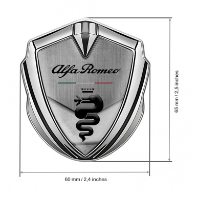 Alfa Romeo 3D Car Metal Emblem Silver Block Black Dragon Logo Edition