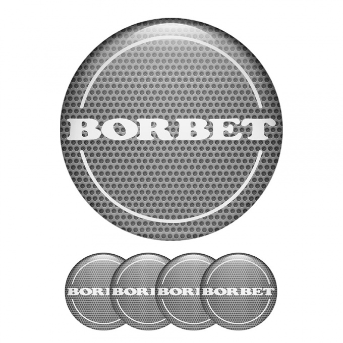 Borbet Domed Stickers Wheel Center Cap Sports Gray Series Carbon