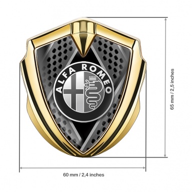 Alfa Romeo Trunk Emblem Badge Gold Razor Style Monochrome Edition