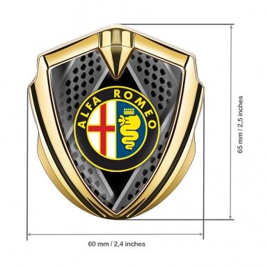 Alfa Romeo Trunk Metal Emblem Badge Gold Razor Style Color Logo Edition