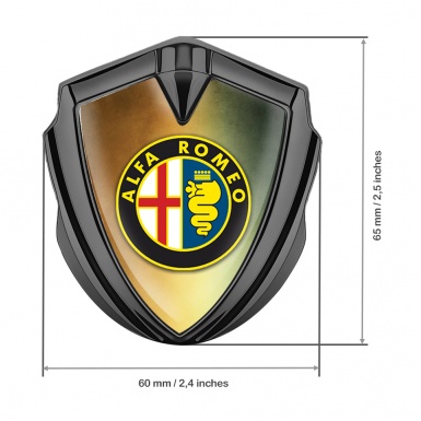 Alfa Romeo 3D Car Metal Emblem Graphite Color Palette Effect Classic Logo