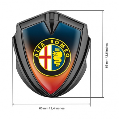 Alfa Romeo Bodyside Emblem Badge Graphite Color Gradient Classic Logo