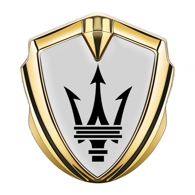 Maserati Self Adhesive Bodyside Emblem Gold Grey Base Black Trident