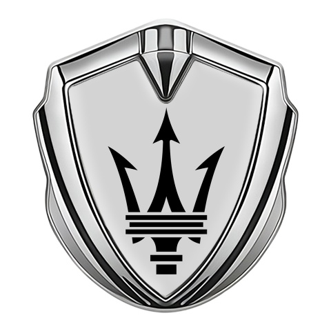 Maserati Self Adhesive Bodyside Emblem Silver Grey Base Black Trident