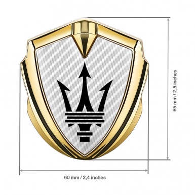 Maserati 3D Car Metal Emblem Gold White Carbon Black Trident Logo