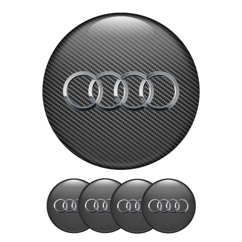 Audi Silicone Stickers Center Hub Gray and Silver Style