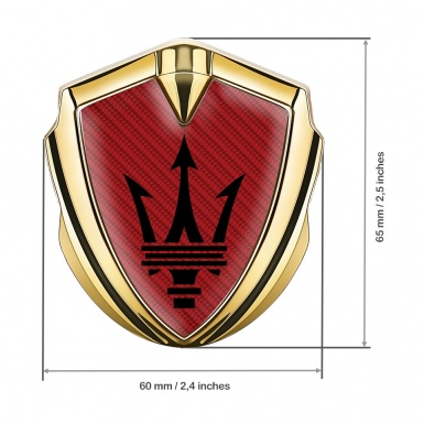 Maserati Fender Metal Emblem Badge Gold Red Carbon Black Trident Logo