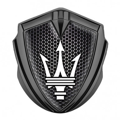 Maserati Bodyside Badge Self Adhesive Graphite Dark Hex White Trident