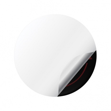Borbet Center Hub Dome Stickers In Black Color With Red Logo 