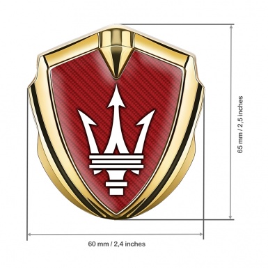 Maserati Fender Metal Emblem Gold Red Carbon White Trident Logo