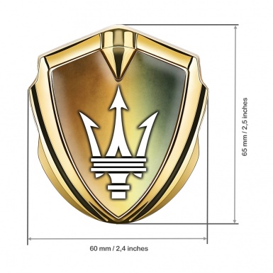 Maserati Bodyside Badge Self Adhesive Gold Color Palette Classic Logo