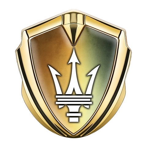Maserati Bodyside Badge Self Adhesive Gold Color Palette Classic Logo