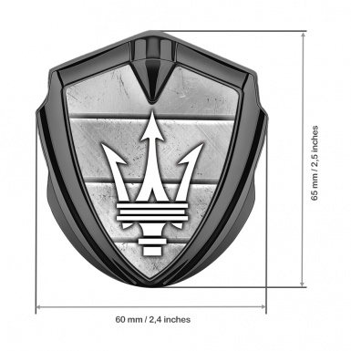 Maserati Tuning Emblem Self Adhesive Graphite Solid Slab Effect Trident Logo