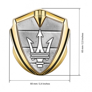 Maserati Tuning Emblem Self Adhesive Gold Solid Slab Effect Trident Logo