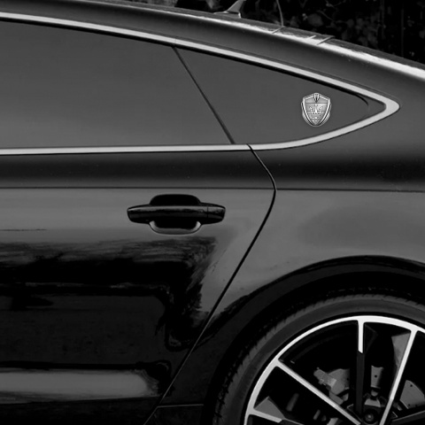 Maserati Tuning Emblem Self Adhesive Silver Solid Slab Effect Trident Logo