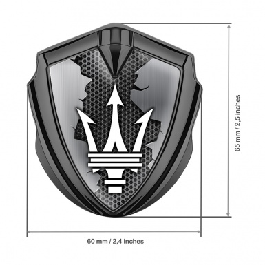 Maserati Self Adhesive Bodyside Emblem Graphite Torn Metal Effect Edition