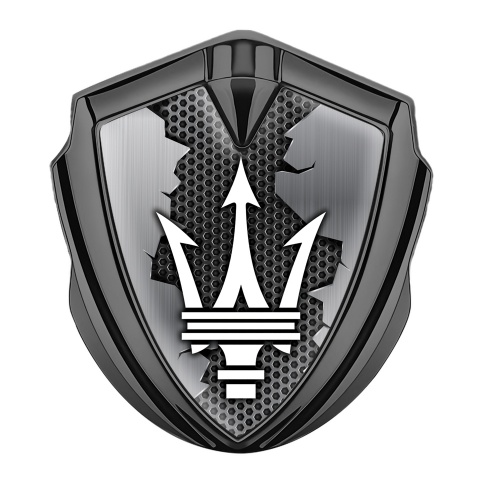 Maserati Self Adhesive Bodyside Emblem Graphite Torn Metal Effect Edition