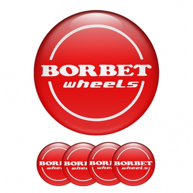 Borbet Sticker Wheel Center Hub Cap Red Speed 