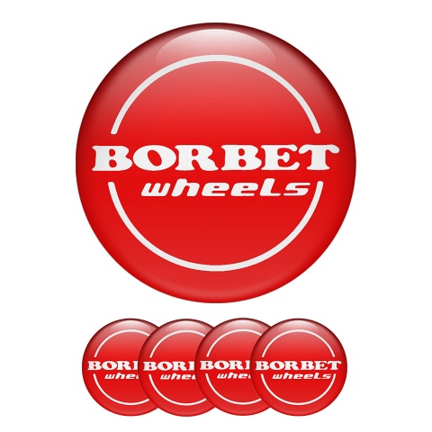 Borbet Sticker Wheel Center Hub Cap Red Speed 
