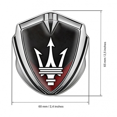 Maserati Bodyside Emblem Silver Matt Red V Element White Trident Design