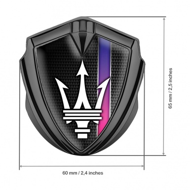 Maserati 3D Car Metal Emblem Graphite Black Carbon Color Stripe Design