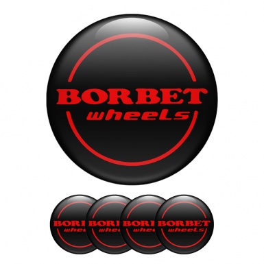 Borbet Wheel Center Cap Domed Stickers Black Ghost Badges