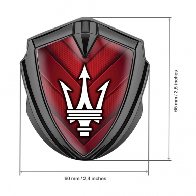 Maserati Fender Emblem Graphite Red V Shaped Panels Clean Trident Logo