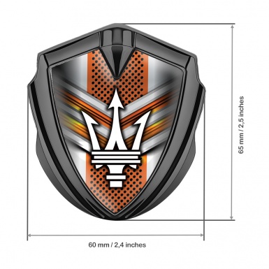 Maserati Bodyside Emblem Graphite Orange Stylish Bars Classic Trident Logo