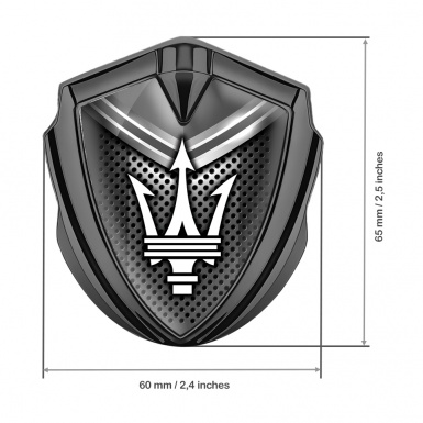 Maserati 3D Car Metal Emblem Graphite Dark Grille Monochrome Panel Edition