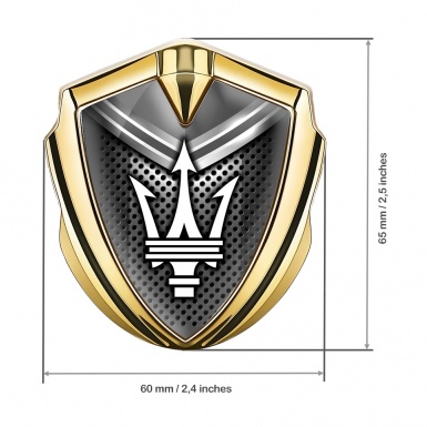 Maserati 3D Car Metal Emblem Gold Dark Grille Monochrome Panel Edition