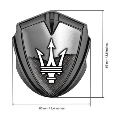 Maserati Trunk Emblem Badge Graphite Torn Panel Classic Trident Logo