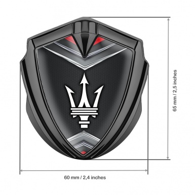 Maserati 3D Car Metal Emblem Graphite Grey Web Chrome Elements Edition