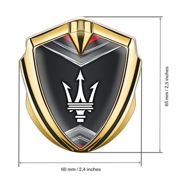 Maserati 3D Car Metal Emblem Gold Grey Web Chrome Elements Edition