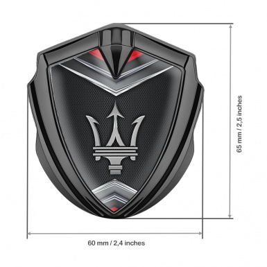 Maserati 3D Car Metal Emblem Graphite Dark Mesh Metal Element Effect