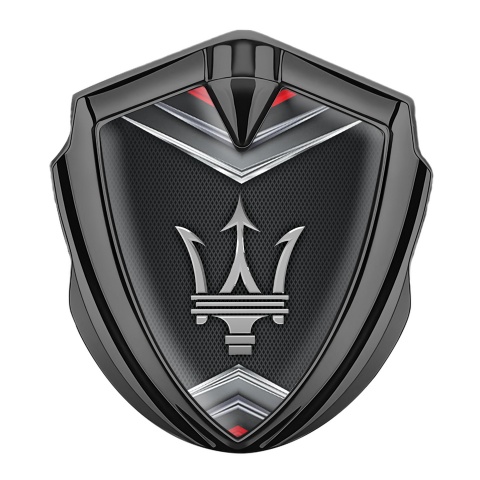 Maserati 3D Car Metal Emblem Graphite Dark Mesh Metal Element Effect