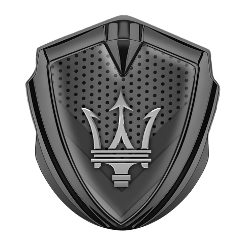 Maserati Bodyside Badge Self Adhesive Graphite Dot Base Grey Trident Logo