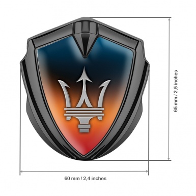 Maserati Bodyside Emblem Badge Graphite Color Gradient Grey Logo