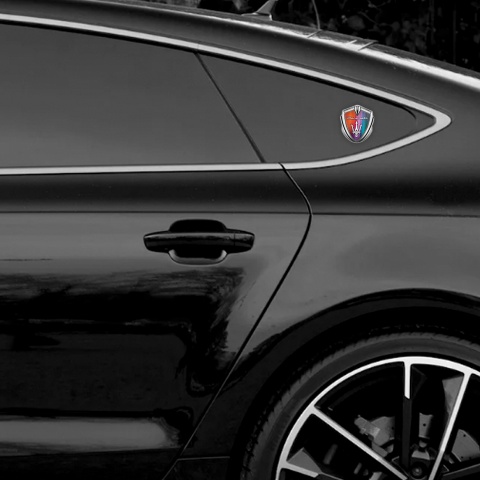 Maserati 3D Car Metal Emblem Silver Aurora Color Effect Trident Logo