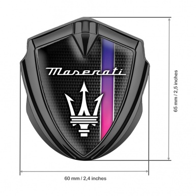 Maserati 3D Car Metal Emblem Graphite Black Carbon Gradient Stripe Design