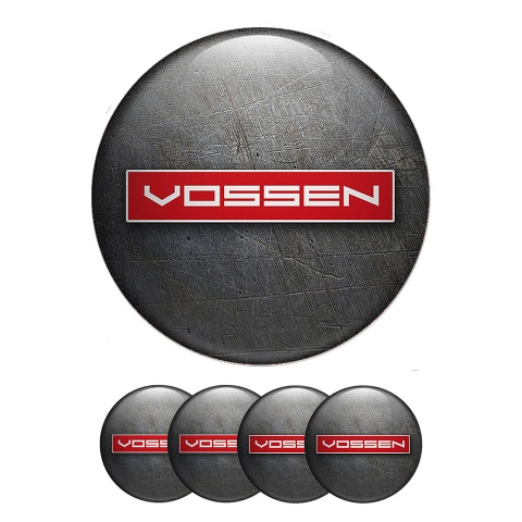 Vossen Center Hub Dome Stickers Black Stone Model Red 3D Logo